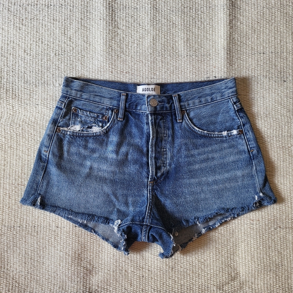 Agolde Parker Cutoff Denim Shorts Size 25